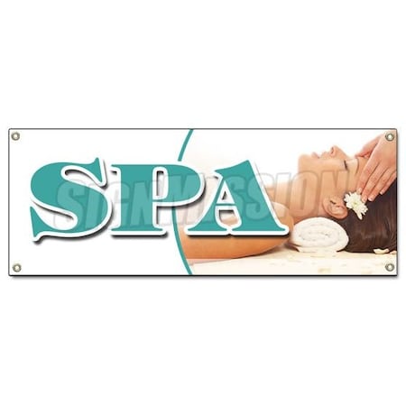 Signmission SPA BANNER SIGN deep tissue swedish aromatherapy facial reflexology B-Spa